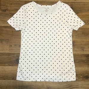 White Stag Small white T-Shirt with Black Polka Dots Size Small